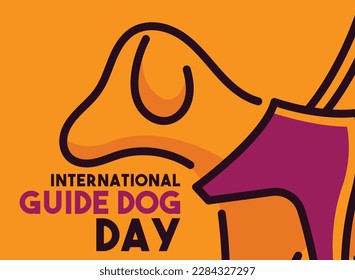 International Guide Dog Day design vector. Celebrated on the last Wednesday in April. Flat design vector. Poster, banner, card, background. Eps. 
