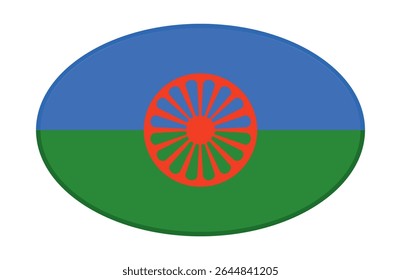 International Gypsy flag ellipse shaped. vector	