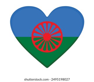 International Gypsy flag heart shaped. vector