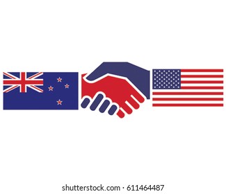 International Handshake Icon. Vector Illustration of two Nations shaking hands in agreement.