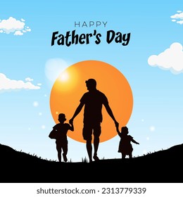 International Happy Father's Day. Billboard, Poster, Social Media, Greeting Card template.