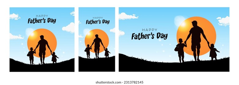 International Happy Father's Day. Billboard, Poster, Social Media, Greeting Card template.