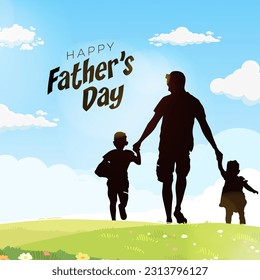 International Happy Father's Day. Billboard, Poster, Social Media, Greeting Card template.