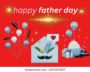 International Happy Father's Day Illustration, Help Father, Background Vector Template, Sunset Enjoy