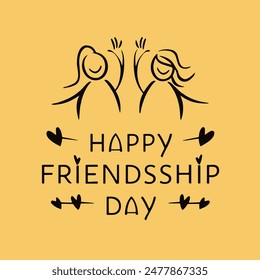 International happy friendship day on colorful background template