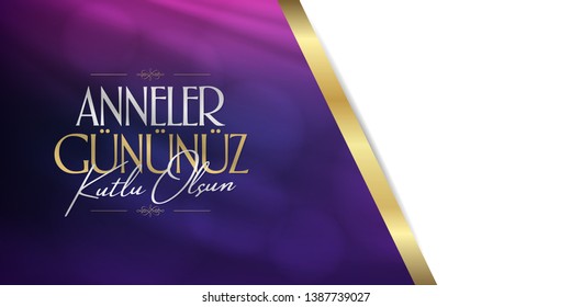 International Happy Mother's Day. Billboard, Poster, Social Media, Greeting Card template. (Turkish: Anneler Gununuz Kutlu Olsun.)