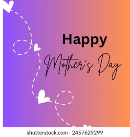 International Happy Mother's Day vector illustration with pink and blue gradient background
