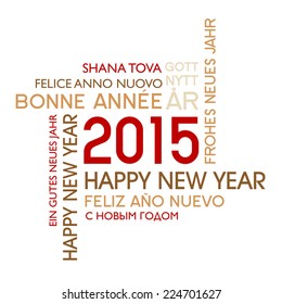 International Happy New year - text translated into several languages