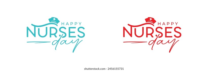 International Happy Nurses oder Nurese Day Logo Design, 12. Mai International Nurses Day Vektorgrafik Logo Design