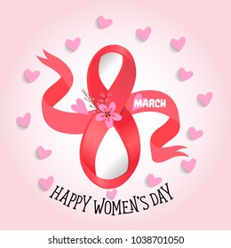 International Happy Women's Day. 8 March holiday background. Vector illustration