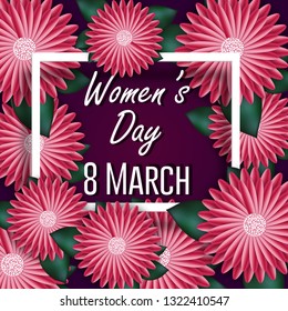 International Happy Women's Day, 8 March. Greeting card. Space for text. Happy Mother's Day. Background. Vector  illustration - Vector 