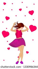 International Happy Women's Day. 8 March and Feb 14 holiday background. Paper art from digital craft style. - Vector