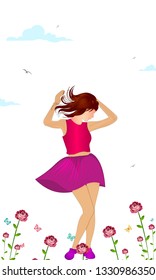 International Happy Women's Day. 8 March and Feb 14 holiday background. Paper art from digital craft style. - Vector