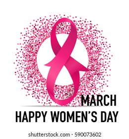 International Happy Women's Day. 8 March holiday background. Vector illustration.