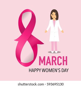 International Happy Women's Day. 8 March holiday background. Vector illustration.