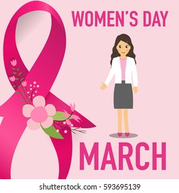 International Happy Women's Day. 8 March holiday background. Vector illustration.