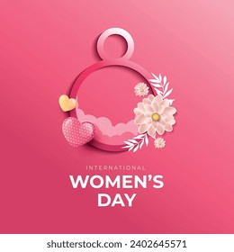 International happy women's day banner creative design