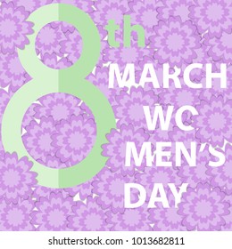 International Happy Women's Day, greeting card with flower. illustration vector