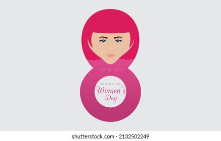 International Happy Women's Day Greeting card design. 8 march happy internation women's day.