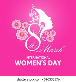 International Happy Women's Day Greeting card design