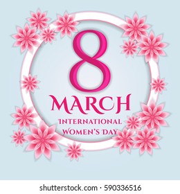 International Happy Women's Day Greeting card design