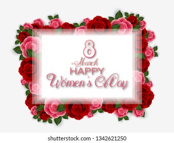 International Happy Women's Day on white background