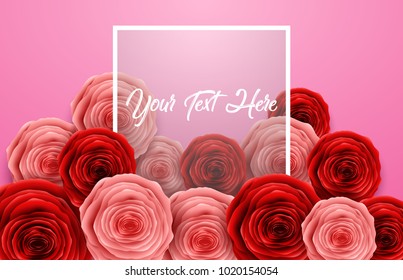 International Happy Women's Day with square frame and space for text on pink background