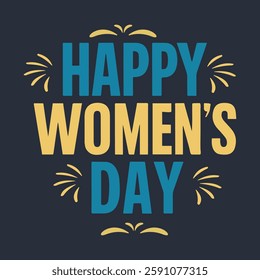 International happy women's day typography vector art.