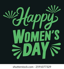 International happy women's day typography vector art.