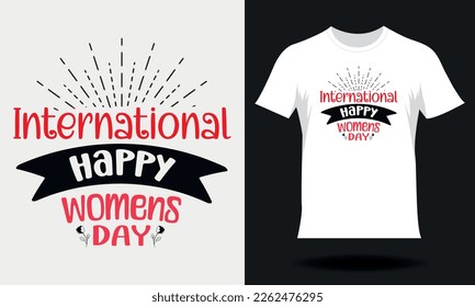 Diseño de camisetas del Día Internacional de la Mujer Feliz Día Internacional de la Mujer. Diseño de camisetas SVG del día de las mujeres dibujadas a mano