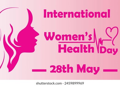 International Women’s Health 28th May illustration in pink theme. Action on women's health campaign or poster.