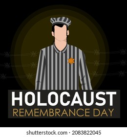 Internationaler Holocaust-Gedenktag, Vektor, 27. Januar. Konzentrationslager Opfer.