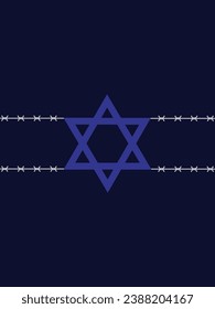 Vector del Día Internacional del Recuerdo del Holocausto. Estrella de David. 27 de enero. Día importante