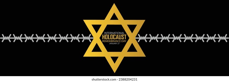 Vector del Día Internacional del Recuerdo del Holocausto. Estrella de David. 27 de enero. Día importante
