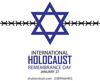 International Holocaust Remembrance Day vector. Star of David . January 27. Important day