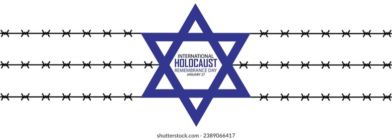 Vector del Día Internacional del Recuerdo del Holocausto. Estrella de David. 27 de enero. Día importante