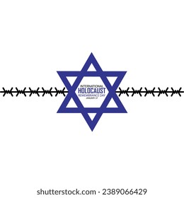 Vector del Día Internacional del Recuerdo del Holocausto. Estrella de David. 27 de enero. Día importante