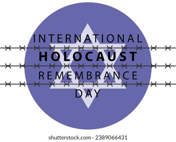 Vektor des Internationalen Holocaust-Gedenktages. Star von David . 27. Januar. Wichtiger Tag