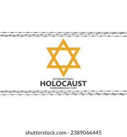 Vector del Día Internacional del Recuerdo del Holocausto. Estrella de David. 27 de enero. Día importante