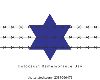 Vector del Día Internacional del Recuerdo del Holocausto. Estrella de David. 27 de enero. Día importante