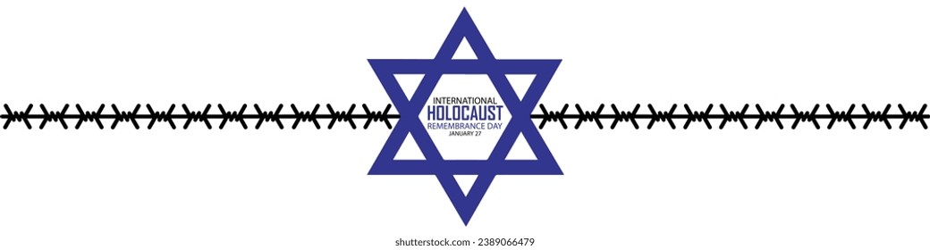 International Holocaust Remembrance Day vector. Star of David . January 27. Important day