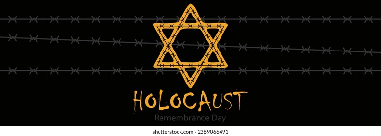 Vektor des Internationalen Holocaust-Gedenktages. Star von David . 27. Januar. Wichtiger Tag