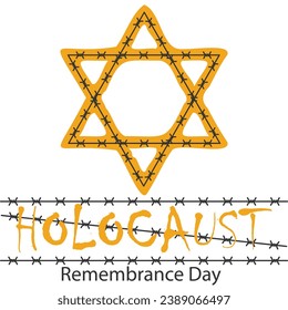 Vektor des Internationalen Holocaust-Gedenktages. Star von David . 27. Januar. Wichtiger Tag