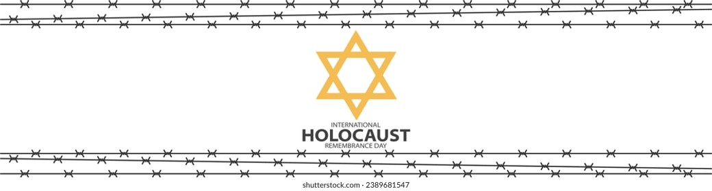 Vector del Día Internacional del Recuerdo del Holocausto. Estrella de David. 27 de enero. Día importante