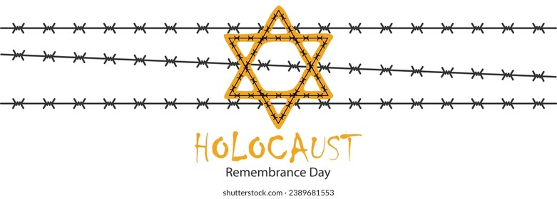 Vektor des Internationalen Holocaust-Gedenktages. Star von David . 27. Januar. Wichtiger Tag