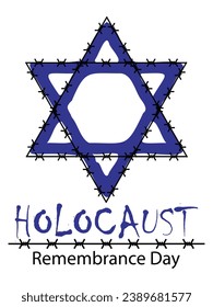 International Holocaust Remembrance Day vector. Star of David . January 27. Important day