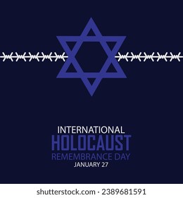 International Holocaust Remembrance Day vector. Star of David . January 27. Important day