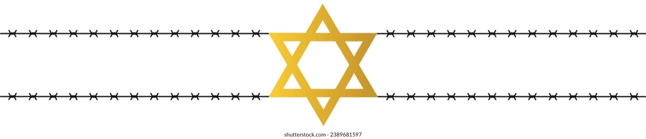 Vector del Día Internacional del Recuerdo del Holocausto. Estrella de David. 27 de enero. Día importante