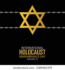 Vektor des Internationalen Holocaust-Gedenktages. Star von David . 27. Januar. Wichtiger Tag