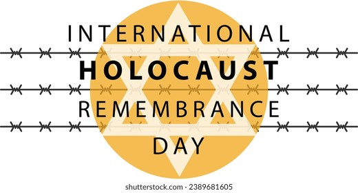 Vector del Día Internacional del Recuerdo del Holocausto. Estrella de David. 27 de enero. Día importante